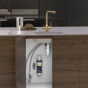 Puretec Quick Twist Undersink Z1 Filter Kit Inc Elite Brushed Gold Tap-z1-e20-bg