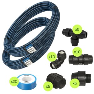 Poly Pipe Trade Bundle Large-25mmx50mt Pn12.5 & Plasson Fittings